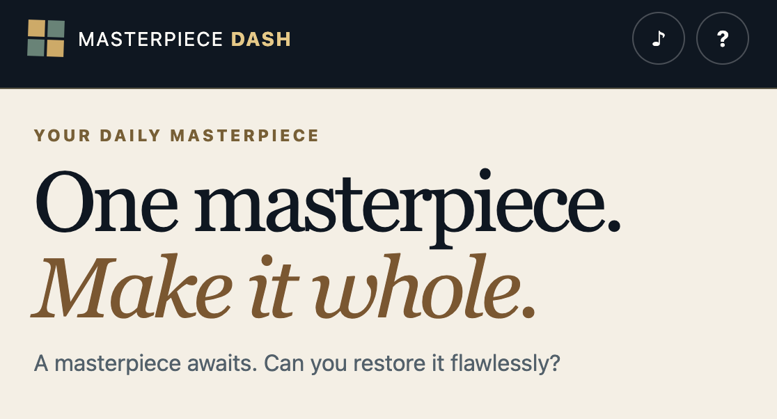 Masterpiece Dash artwork